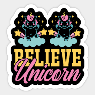 Believe Unicorn  T Shirt For Women Men Sticker